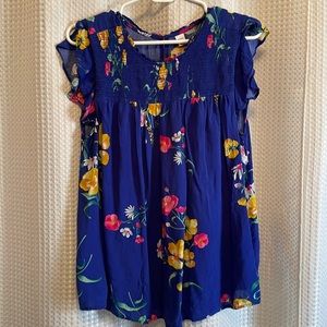 Old Navy Flutter Sleeve Smocked Blouse